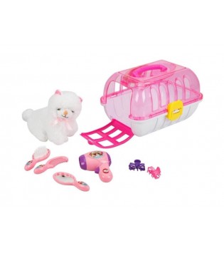 SUN-RST-OYUN SET MY PET PELUŞ KEDİ KUAFÖR ÇANTALI PMB