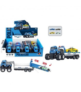 Vardem Sürtmeli Die-Cast 4X4 Polis Araçları Taşıyan Tır