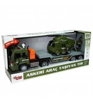 1:16 SURTMELI SESLI ISIKLI ASKERI ARAC TASIYAN TIR